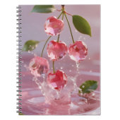 Zwergkirschen aus Naturstein mit rosa Splash Notizblock (Vorderseite)