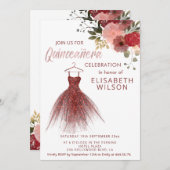 Zwergkleid Quinceañera Einladung (Vorne/Hinten)