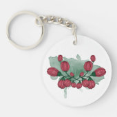 Zwergknospen. Wasserfarbe Zusammensetzung der Blum Schlüsselanhänger (Vorderseite)