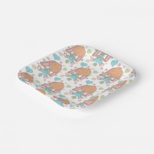 Zwergpapierplatte , Blume und Muster für das Herz Pappteller (Gewinkelt)