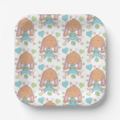 Zwergpapierplatte , Blume und Muster für das Herz Pappteller (Vorderseite)