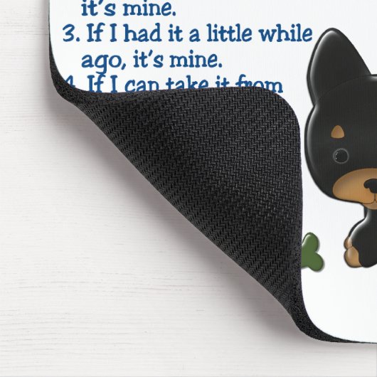 Zwergpinscher-Eigentums-Gesetze 4 Mousepad (Ecke)