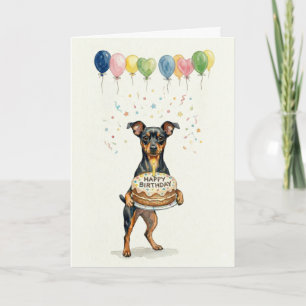 Zwergpinscher Geburtstag Hund Mama Min Pin Torte Karte