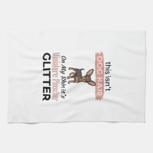 Zwergpinscher Glitter Lustiges Hund-Shirt Design_ Geschirrtuch