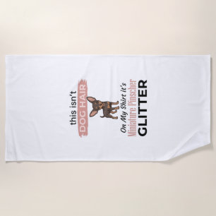 Zwergpinscher Glitter Lustiges Hundeshirt Design_ Strandtuch
