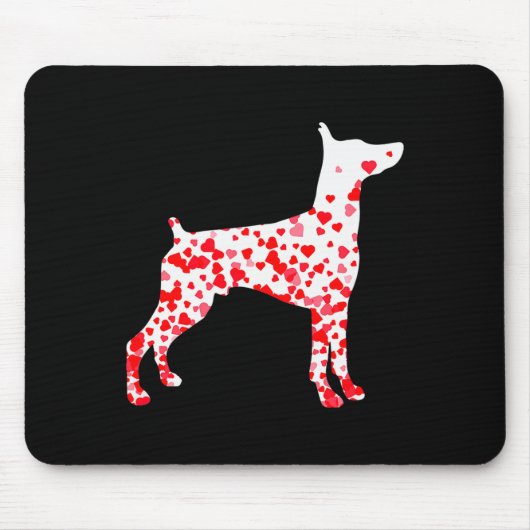 Zwergpinscher Herz Hund Valentinstag Mousepad (Vorne)