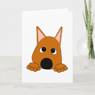 Zwergpinscher Hirschrot spähend Cartoon Karte