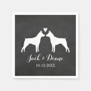 Zwergpinscher Hochzeitspaar mit Text Serviette