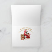 Zwergpinscher holt Weihnachtsgrüße Feiertagskarte (Innenseite)