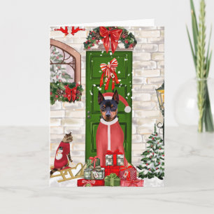 Zwergpinscher-Hund Weihnachten Karte