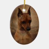Zwergpinscher Keramik Ornament (Vorne)