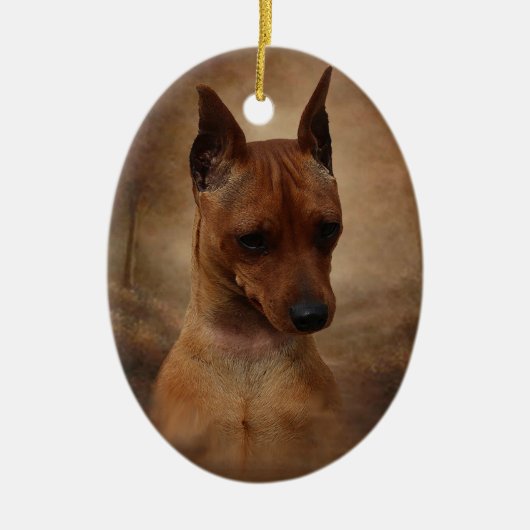 Zwergpinscher Keramik Ornament (Vorne)