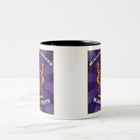 Zwergpinscher, König der Spielwaren Zweifarbige Tasse (Mittel)