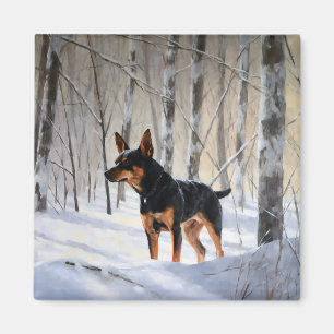 Zwergpinscher Lass es schneien Weihnachten Magnet