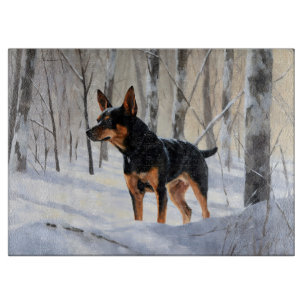 Zwergpinscher Lass es schneien Weihnachten Schneidebrett