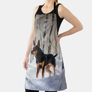 Zwergpinscher Lass es schneien Weihnachten Schürze