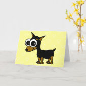 Zwergpinscher-leere Gruß-Karte Karte (Gelbe Blume)
