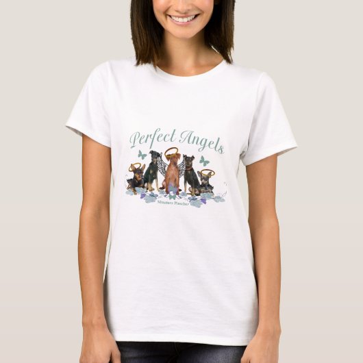 Zwergpinscher-perfektes Engels-Kleid T-Shirt (Vorderseite)