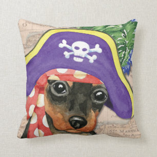 Zwergpinscher-Pirat Kissen