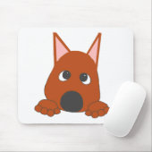 Zwergpinscher Rost Spähender Cartoon Mousepad (Mit Mouse)