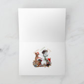 Zwergpinscher-schreckliches Wetter Feiertagskarte (Innenseite)