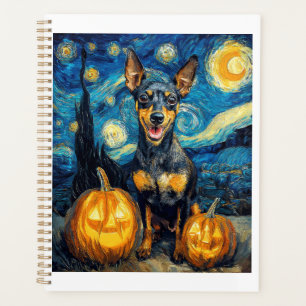 Zwergpinscher Süßer Hund Halloween Jack O Lante Planer
