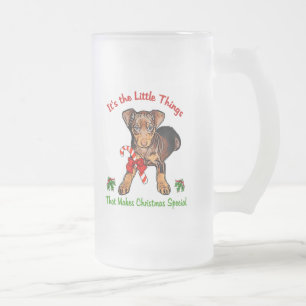 Zwergpinscher-Weihnachtsgeschenke Mattglas Bierglas