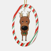 Zwergpinscher-Weihnachtsverzierung Keramikornament (Links)