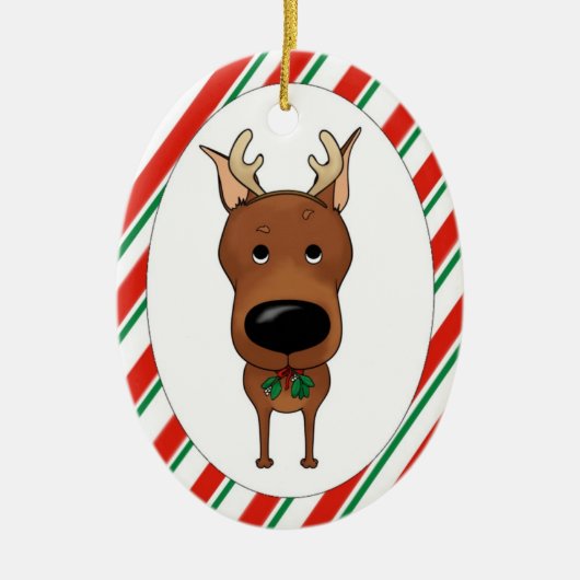 Zwergpinscher-Weihnachtsverzierung Keramikornament (Vorne)
