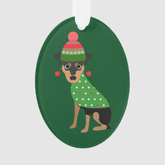 Zwergpinscher-Weihnachtsverzierung Ornament
