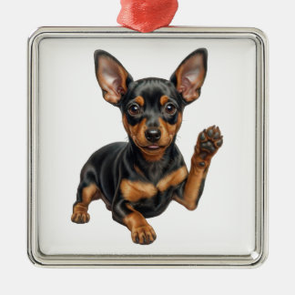 Zwergpinscher Welpe Min Pin Hund Vater Mutter Hall Ornament Aus Metall