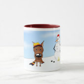 Zwergpinscher-Winter-Szene Tasse (Zentrum)