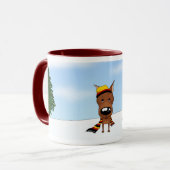 Zwergpinscher-Winter-Szene Tasse (Vorderseite Links)
