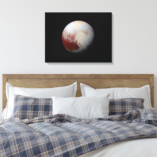 Zwergplanet Pluto von New Horizons ummantelt Canva Leinwanddruck (Insitu (Schlafzimmer))
