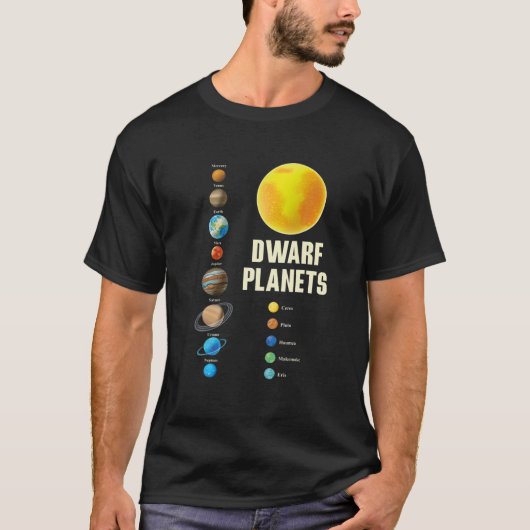 Zwergplaneten für Kinder und Erwachsene des Sonnen T-Shirt (Vorderseite)