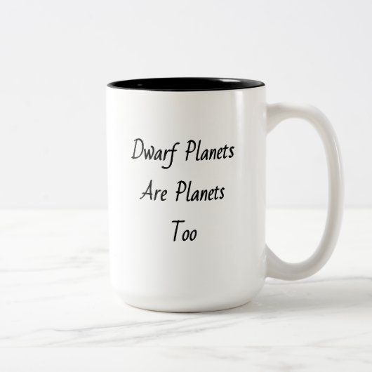 "Zwergplaneten sind auch Planeten" Zweifarbige Tasse (Rechts)