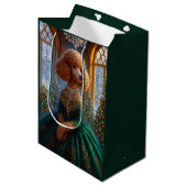 Zwergpudel-Feiertag Mittlere Geschenktüte (Vorderseite Schrägansicht)