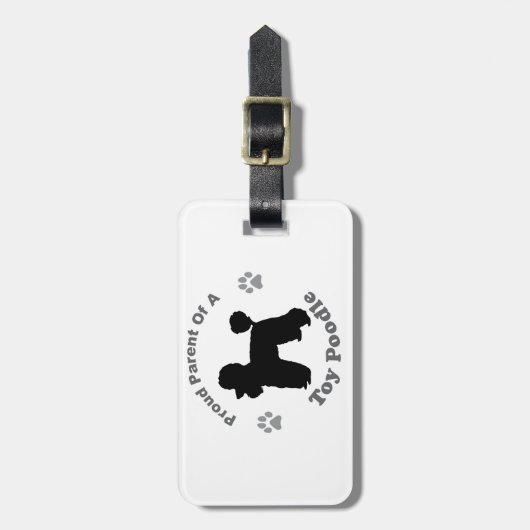 Zwergpudel Gepäckanhänger (Vorderseite vertikal)