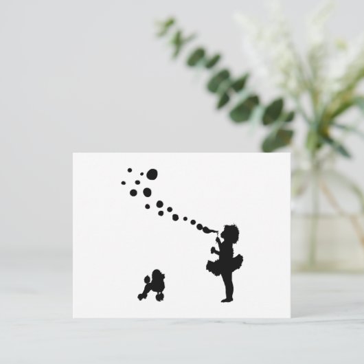 Zwergpudel Postkarte (Stehend Vorderseite)