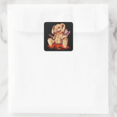 Zwergpuppe Quadratischer Aufkleber (Tasche)