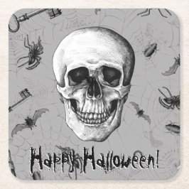 Zwergschädel und Spinnen Rechteckiger Pappuntersetzer