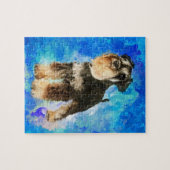 Zwergschnauzer-Aquarell-Digital-Kunst Puzzle (Horizontal)