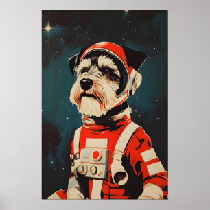 Zwergschnauzer-Astronautenposter, Miniatur Poster