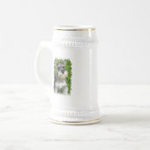 Zwergschnauzer-Bier Stein Bierglas (Vorderseite Links)