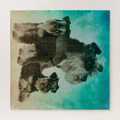 Zwergschnauzer-Collagen-Digital-Kunst Puzzle (Horizontal)