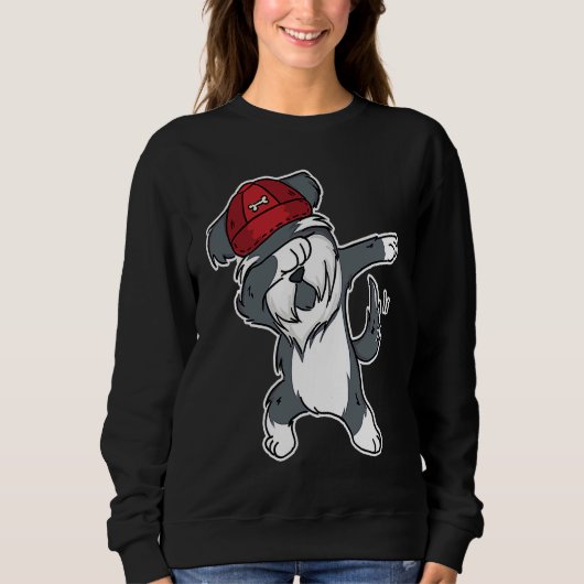 Zwergschnauzer Dabbing Sweatshirt (Vorderseite)