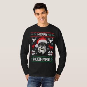 Zwergschnauzer frohe Woofmas Weihnachten T-Shirt