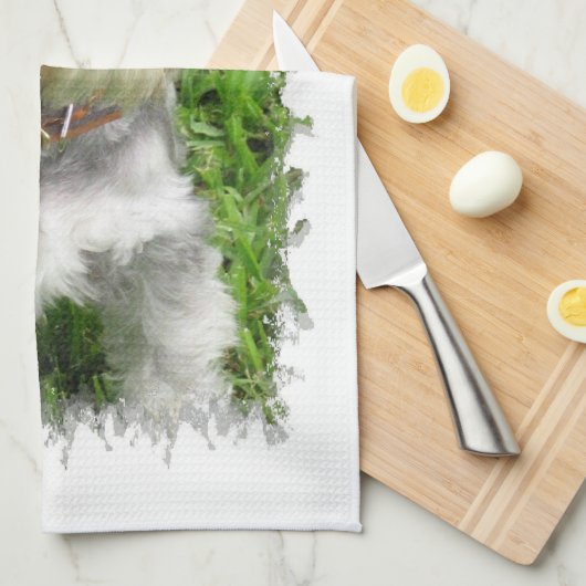 Zwergschnauzer-Geschirrtuch Handtuch (Viertel Falte)