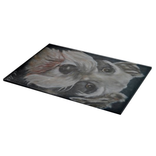 Zwergschnauzer - Glasschneiden-Brett Schneidebrett (Ecke)