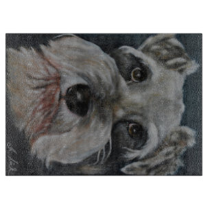 Zwergschnauzer - Glasschneiden-Brett Schneidebrett